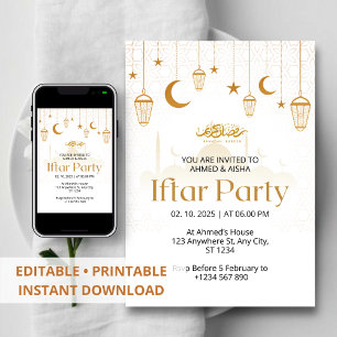 Dîner Iftar invitation ramadan lenterie et mosquée
