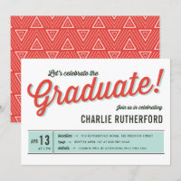 Diner Inspiriert Retro Typografy Graduation Party