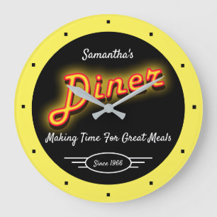 Diner irgendeinen Namen seit Datum Imitate Neongel Große Wanduhr