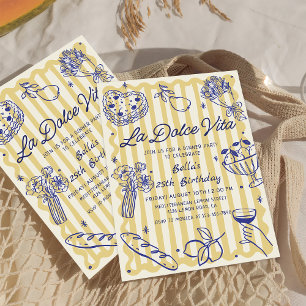 Dîner Italien La Dolce Vita Invitation Anniversair