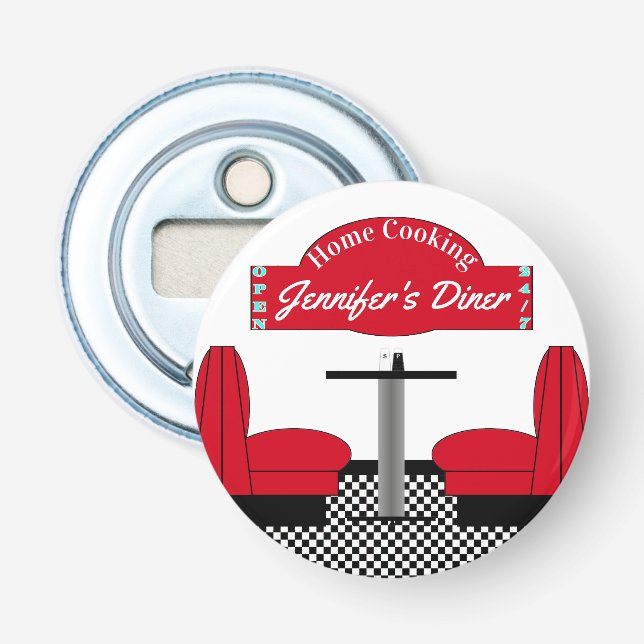 Diner Kitchen Restaurant Küche Grill Koch Baker Flaschenöffner (Vorderseite)