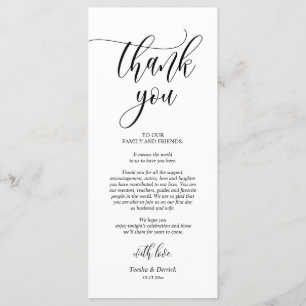 Dîner Lieu Cadre Cartes de calligraphie Merci 