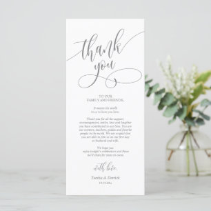 Dîner Lieu Cadre Merci, Cartes de calligraphie