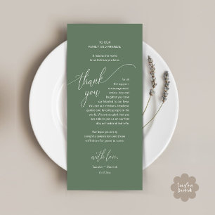 Dîner mariage Cadre Carte de remerciements moderne