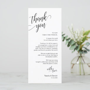 Dîner Mariage, Cadre Remerciements Cartes