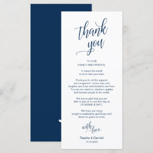Dîner Mariage, Cadre Remerciements Cartes