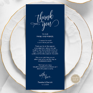 Dîner mariage, Cadre Remerciements Cartes