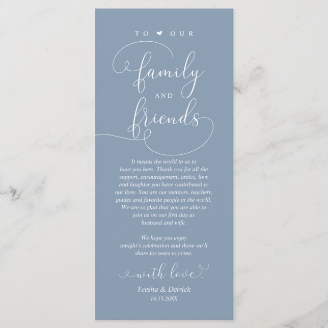 Dîner mariage, Carte de remerciements Cadre (Devant)