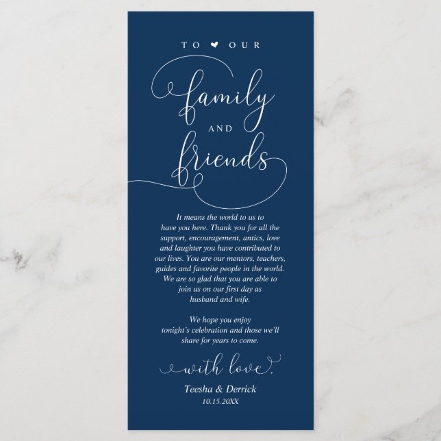 Dîner mariage, Carte de remerciements Cadre (Devant)