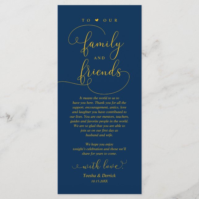 Dîner mariage, Carte de remerciements Cadre (Devant)