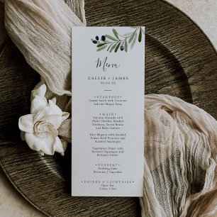 Dîner Mariage de la Branche d'Olivier moderne Menu