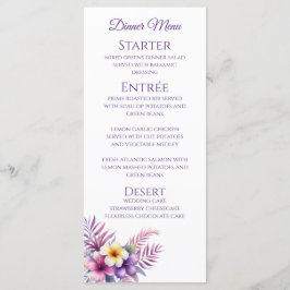 Dîner mariage et bar Menu de l'île Romance