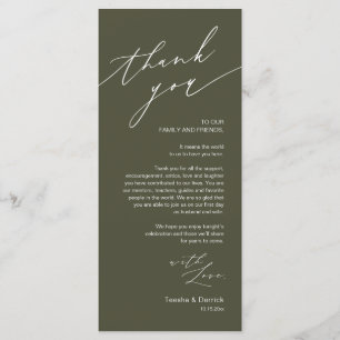 Dîner mariage Lieu Cadre Carte de remerciements