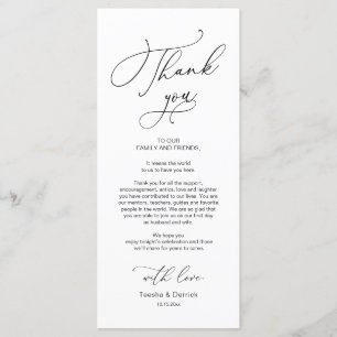 Dîner mariage Lieu Cadre Carte de remerciements