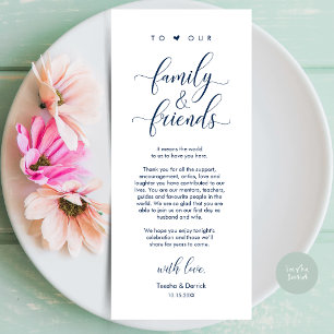 Dîner mariage Lieu Cadre Carte de remerciements