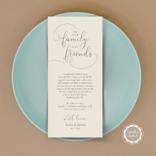 Dîner mariage Lieu Cadre Carte de remerciements