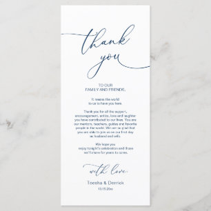 Dîner mariage Lieu Cadre Carte de remerciements