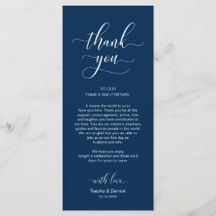 Dîner mariage Lieu Cadre Carte de remerciements