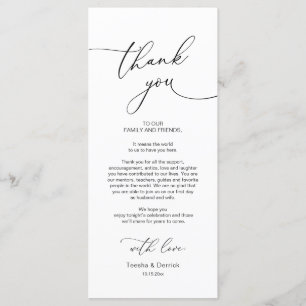 Dîner mariage Lieu Cadre Carte de remerciements