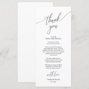 Dîner Mariage moderne Cadre Carte de remerciements