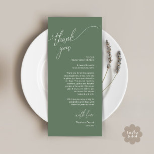 Dîner Mariage moderne Cadre Carte de remerciements