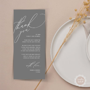 Dîner Mariage moderne Cadre Carte de remerciements