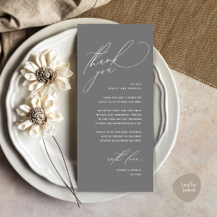Dîner Mariage moderne Cadre Carte de remerciements