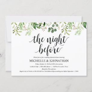 Dîner-Mariage rustique vert Invitations