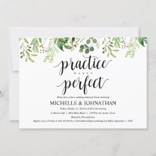 Dîner-Mariage rustique vert Invitations