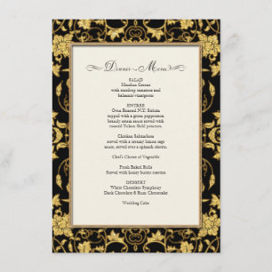 Dîner Menu Floral Damask Parties scintillant Maria