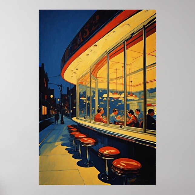 Diner mit Nachtschicht Poster (Vorne)