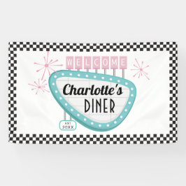 Diner Retro Birthday Party Banner aus den 50er Jah