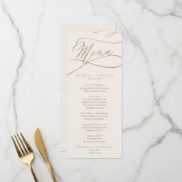 Dîner romantique en or et en ivoire Menu Mariage