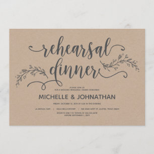 Dîner Rustic Botanical mariage invitations