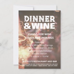 Dîner rustique et Vin Photo Flyer Invitation