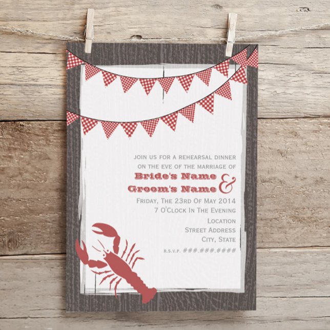 Dîner Rustique Mariage de homard Invitation (Créateur téléchargé)