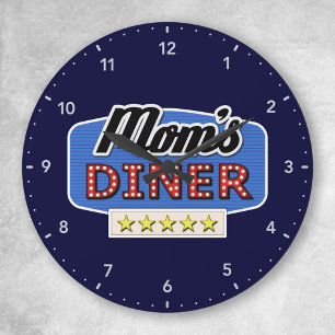 Diner Sign der Mama Große Wanduhr