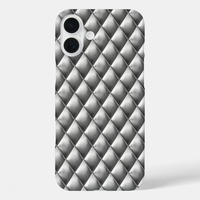Diner Style Chrome Harlequin Pattern iPhone 16 Plus Hülle (Rückseite)