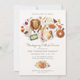 Dîner Thanksgiving Potluck Invitation