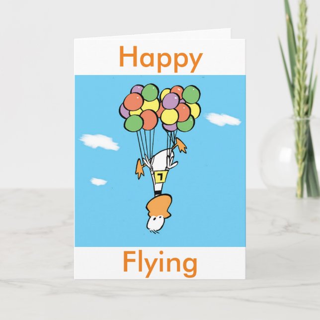 Ding Duck Balloon Cartoon Grußkarte Karte (Vorderseite)