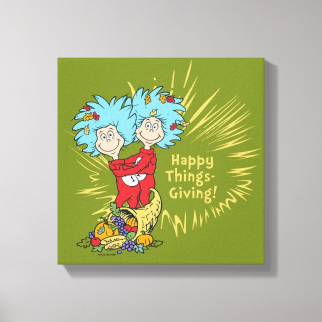 Ding Eins Ding Zwei Happy Things-Giving! Leinwanddruck (Vorderseite)