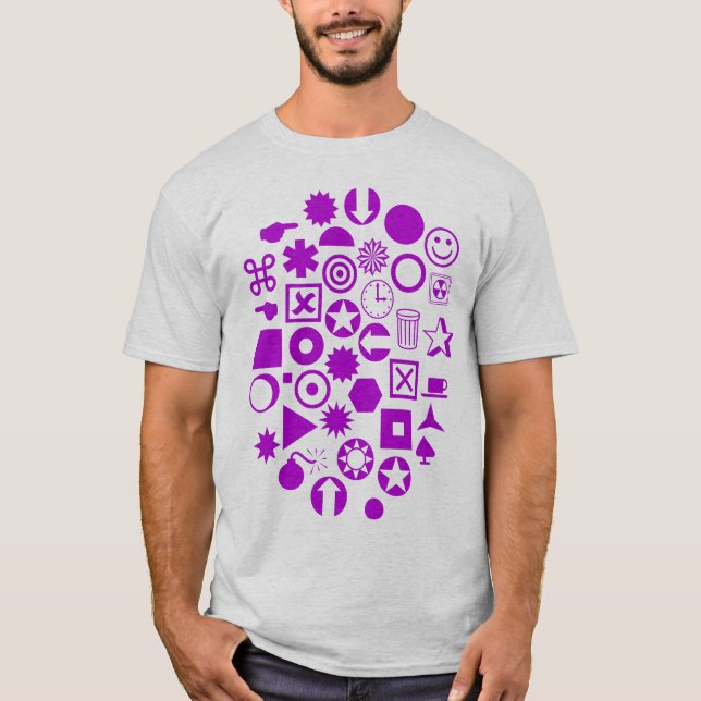 Dingbat Abstrakt - Lila T-Shirt (Vorderseite)