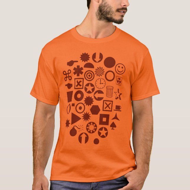 Dingbat Abstrakt - Walnut T-Shirt (Vorderseite)