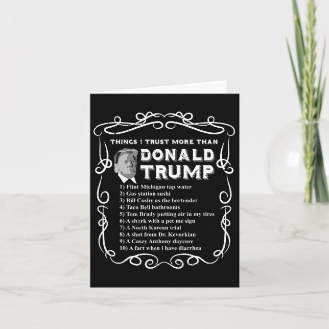 Dinge, denen ich mehr vertraue als Donald Trump An Karte (Vorderseite)