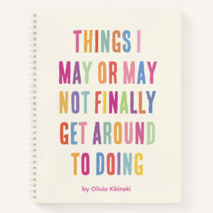 Dinge, die ich farbenfroh oder nicht benennen darf notizbuch