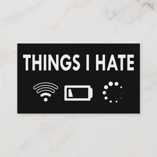 Dinge, die ich hasse visitenkarte (Vorderseite)