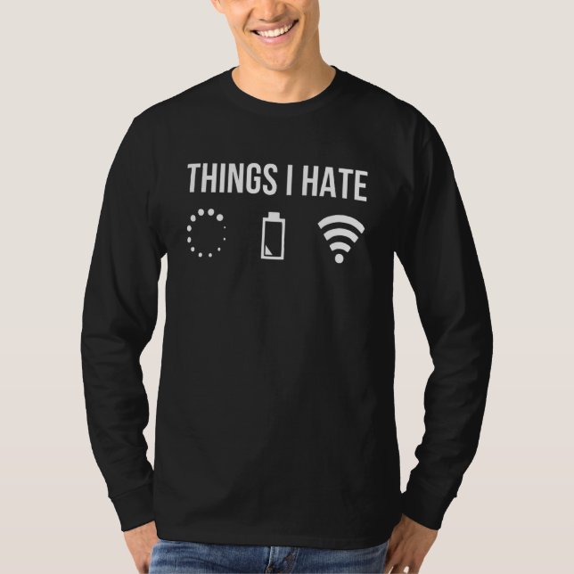 Dinge, die ich Hate Programmierer Coder Coding Ent T-Shirt (Vorderseite)