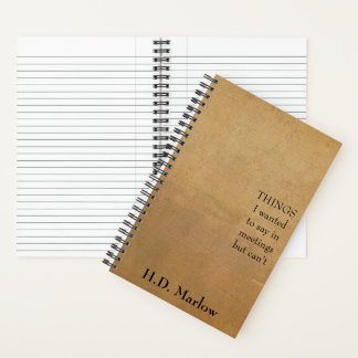 Dinge, die ich in Meetings sagen wollte, aber nich Notizbuch