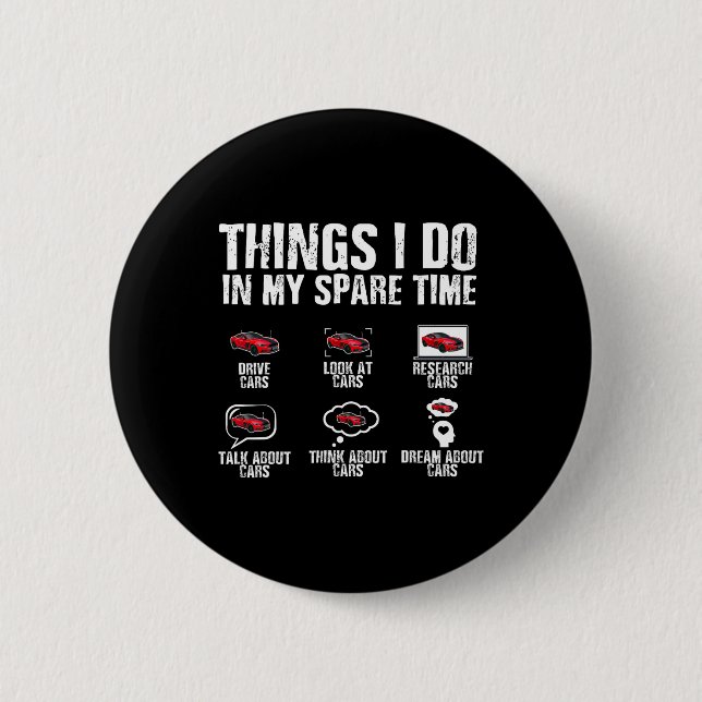 Dinge, die ich in meiner Freizeit Auto Mechanic Vä Button (Vorderseite)