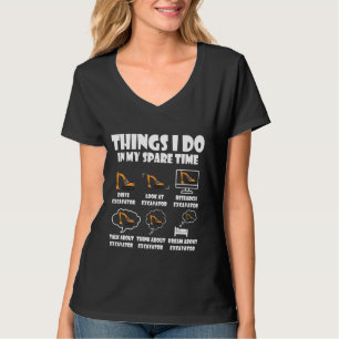 Dinge, die ich in meiner Freizeit Bagger lange mac T-Shirt